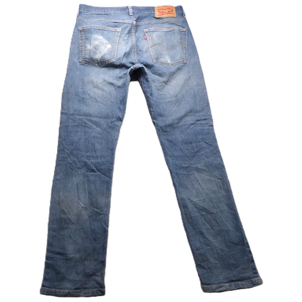 Levis 513 Slim Straight Jeans Men W32 L32 Blue Denim Stretch Medium Wash Faded